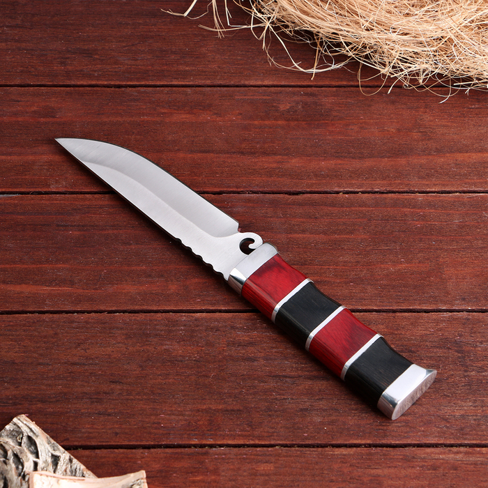 Нож нескладной "Командор", 25,4 см, в чехле, на рукояти полосы