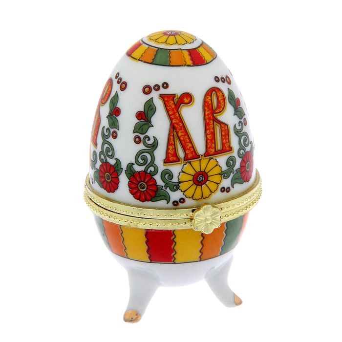 Яйцо-шкатулка пасхальная "ХВ"