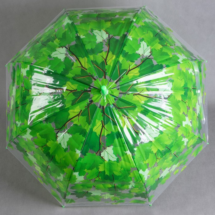 Зонт-трость "Листопад", полуавтоматический, R=42см, цвет коричневый