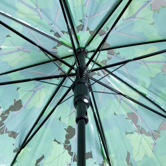 Зонт-трость "Листопад", полуавтоматический, R=42см, цвет коричневый