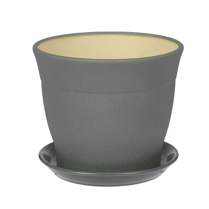 Кашпо "Флорис" муар, серебро, 5,5 л