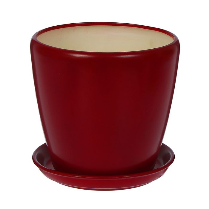 Кашпо "Грация" матовое, бордовое, 4,5 л