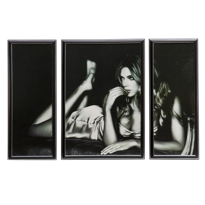 Модульная картина в раме "Соблазн", 2 шт. — 18×50 см, 34×50 см, 50×70 см