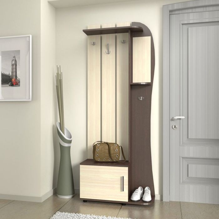 Прихожая "Алиса" (754х334х1950), венге, дуб млечный