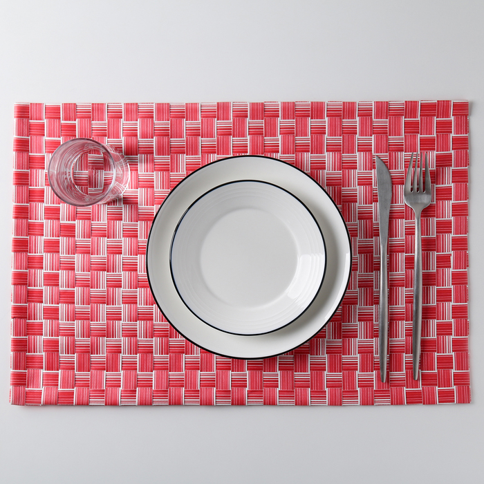 Салфетка кухонная &quot;Плетенка&quot; 44х30 см, цвет розовый