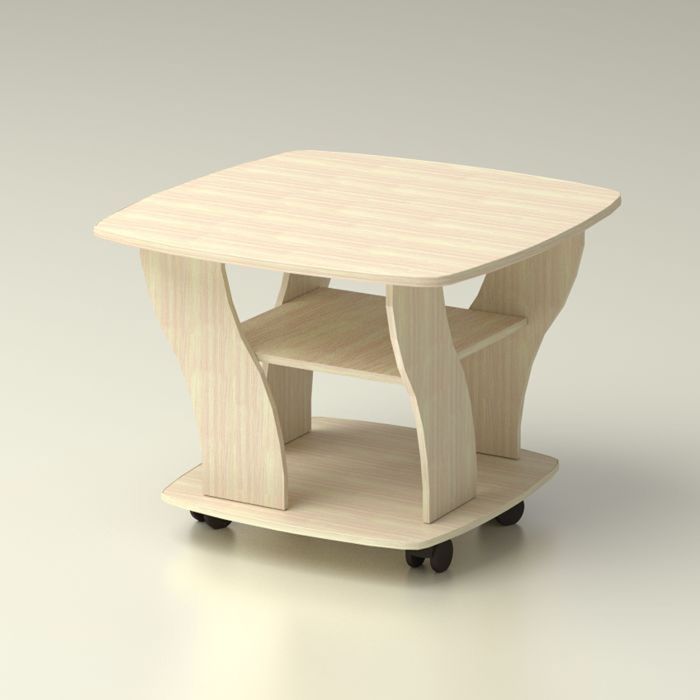 Стол журнальный "Лоза" 750х750х540, дуб млечный