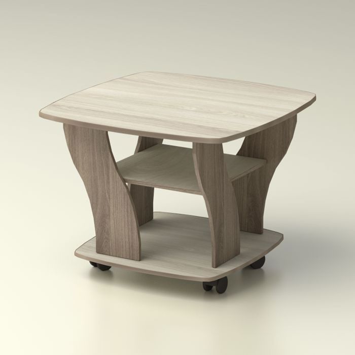 Стол журнальный "Лоза" 750х750х540, ясень шимо светлый/ясень шимо темный