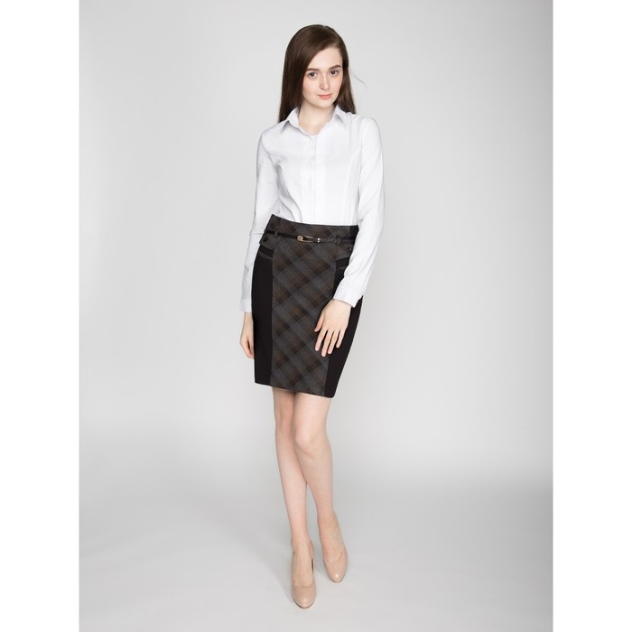 Юбка женская 445, размер 44, рост 170, цвет черный/серый/синий