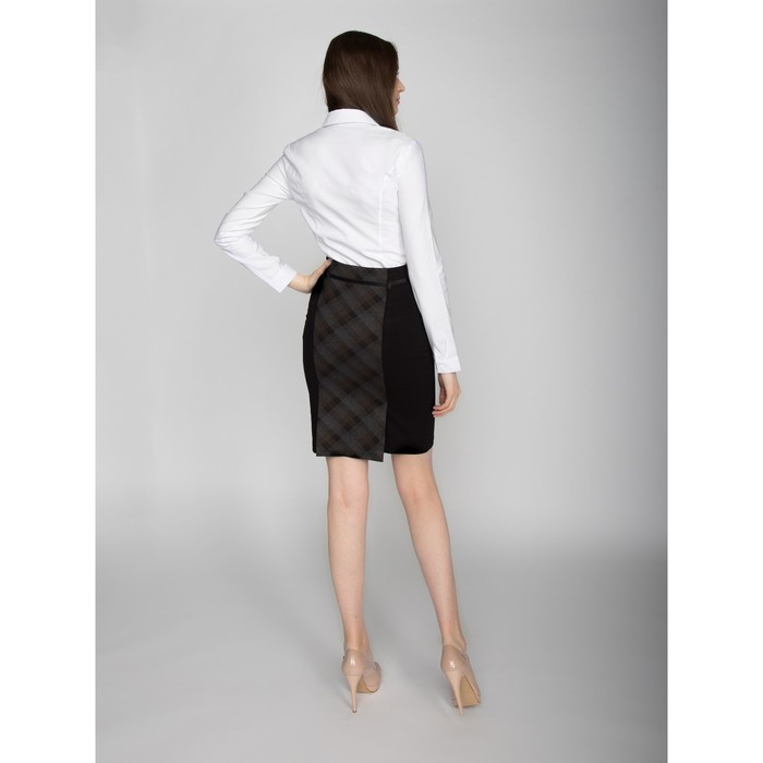 Юбка женская 445, размер 44, рост 170, цвет черный/серый/синий