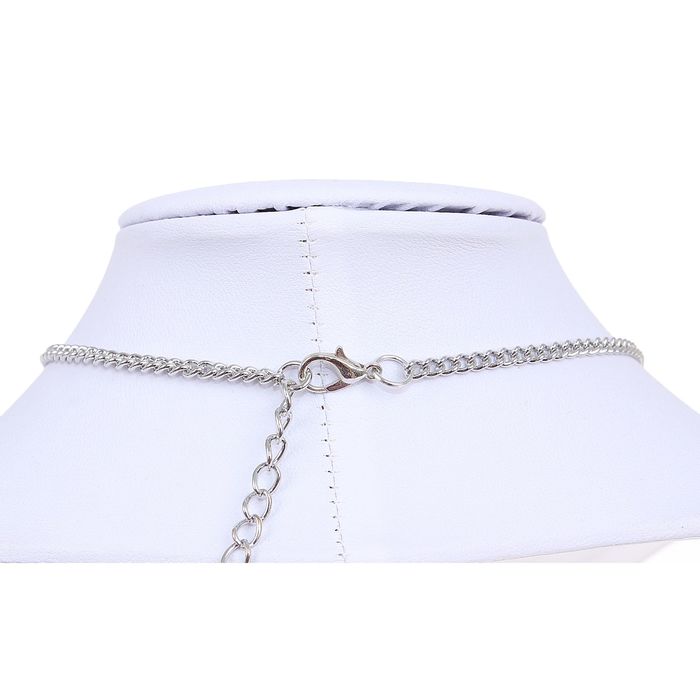 Набор 2 предмета: серьги, колье "Овалы в сетке", цвет голубой в серебре