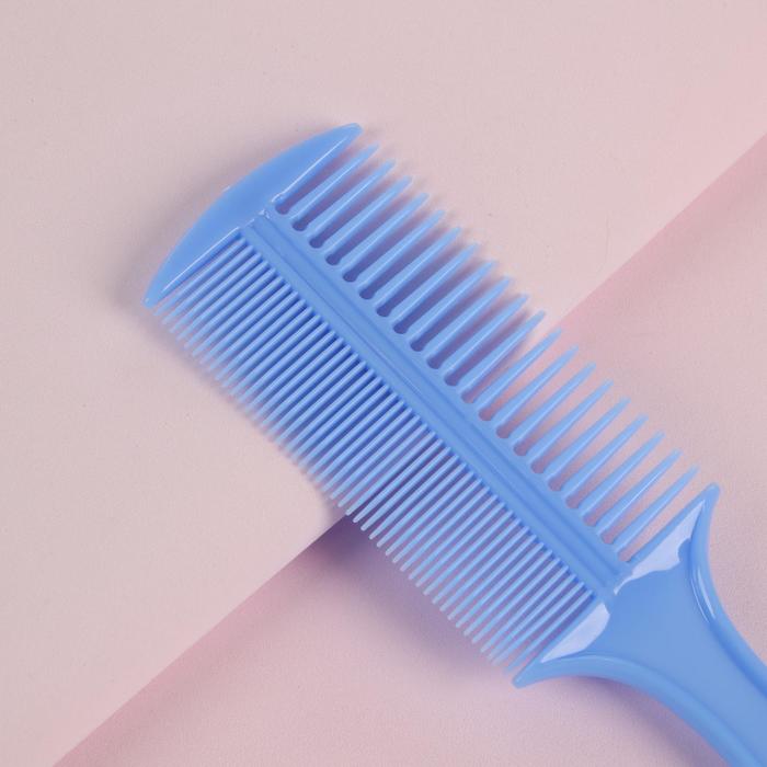 Расчёска двусторонняя, с ручкой, цвета МИКС