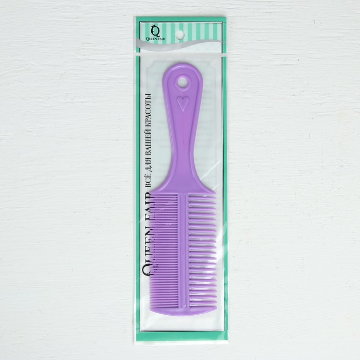 Расчёска двусторонняя, с ручкой, цвета МИКС