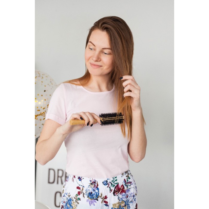 Брашинг деревянный, d=5см, цвет светлое дерево