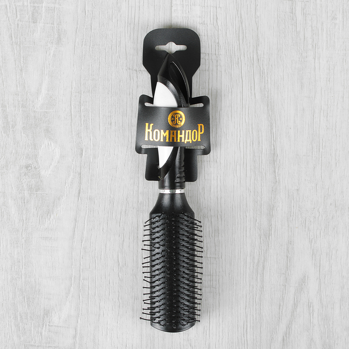 Расчёска массажная, прямоугольная, цвет чёрный/белый