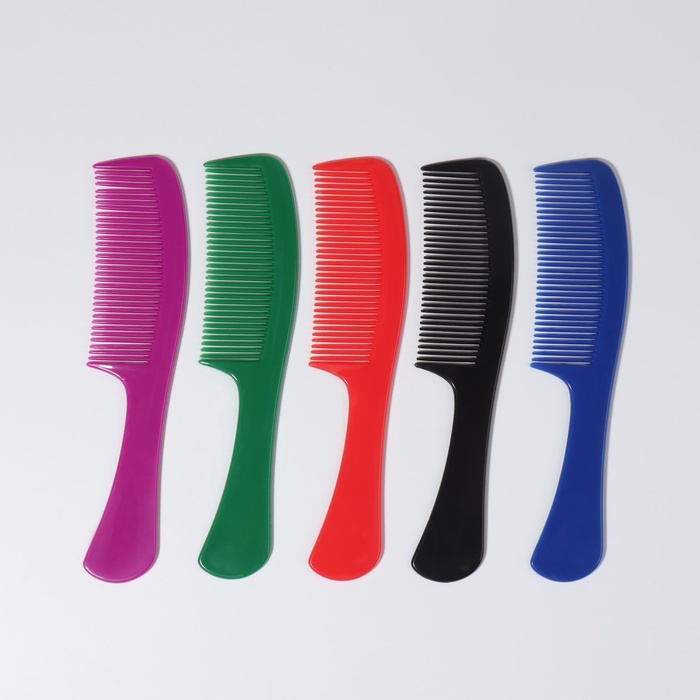 Расчёска-гребень с ручкой, цвета МИКС