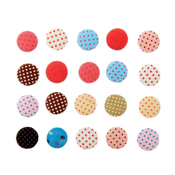 Декор для творчества "Пуговка горошек", набор 20 шт., d= 1,5 см