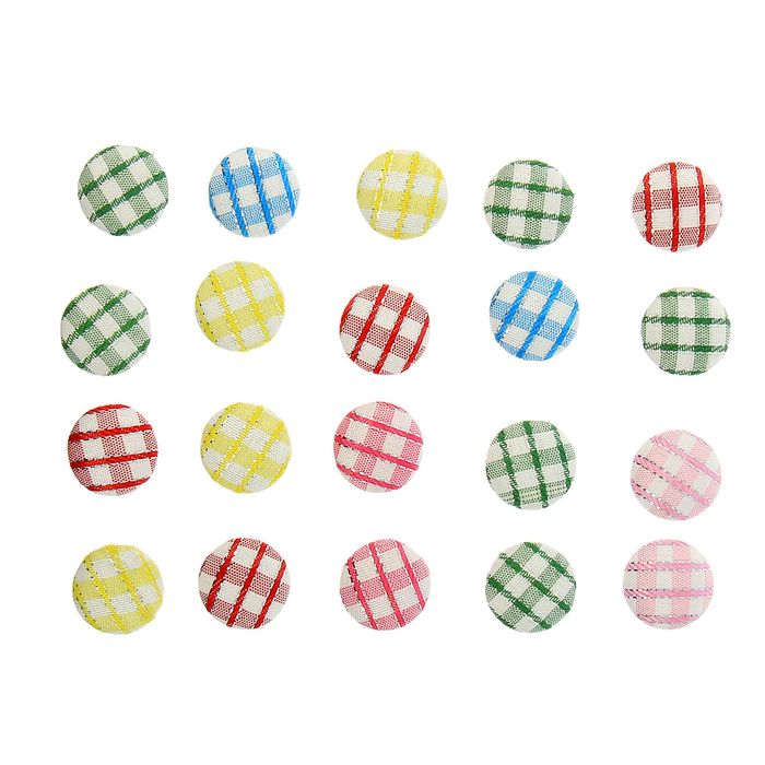 Декор для творчества "Пуговка клетка" (набор 20 шт) d= 1,7 см