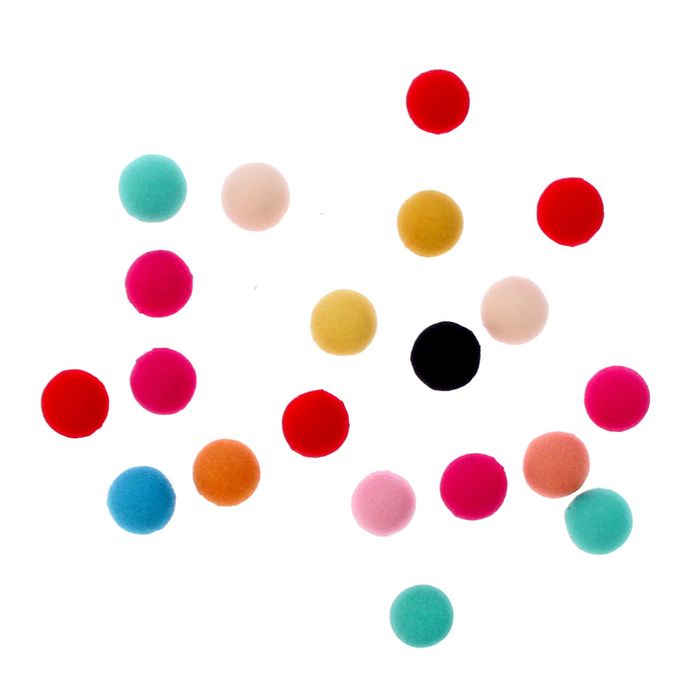 Декор для творчества "Пуговка цветная однотонная" (набор 20 шт) d= 1,2 см