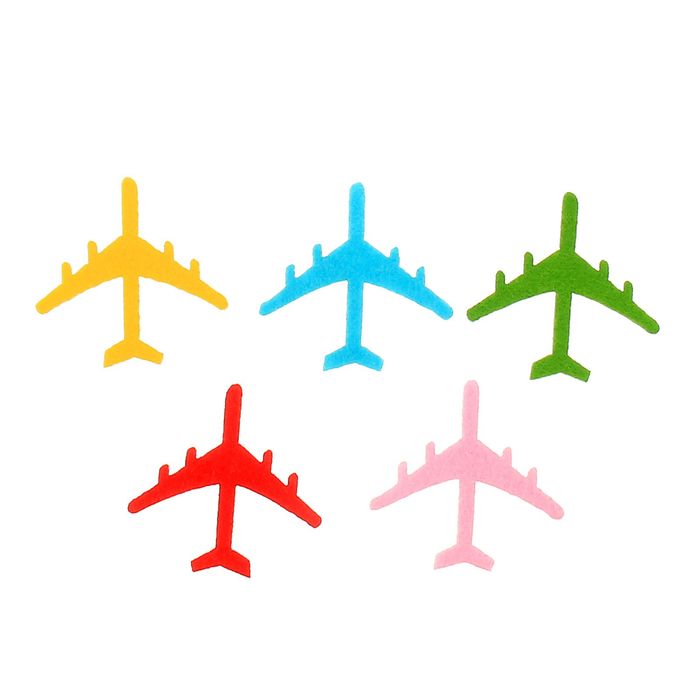Декор для творчества войлок "Самолёт" (набор 5 шт) 11,5х12,5 см