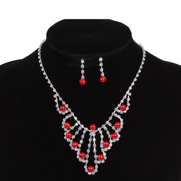 Набор 2 предмета; серьги, колье "Легкий флирт" бусинки, цвет МИКС