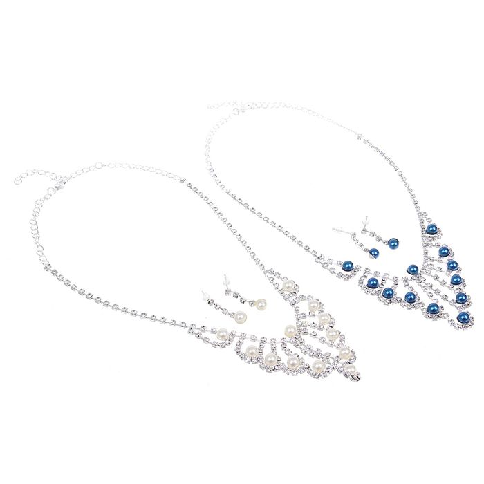 Набор 2 предмета; серьги, колье "Легкий флирт" бусинки, цвет МИКС