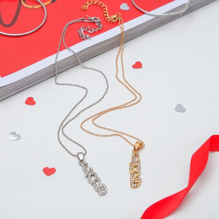 Кулон "LOVE", цвет МИКС, 44см