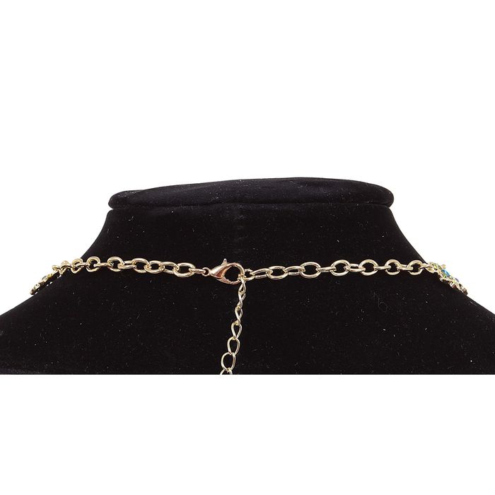 Набор 2 предмета: серьги, колье "Цветочный вальс", цветной в золоте