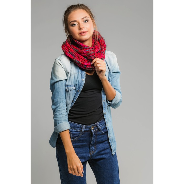 Шарф хомут "Престиж", размер 20х110 см, цвет бордовый
