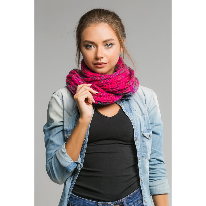 Шарф хомут "Престиж", размер 20х110 см, цвет фуксия