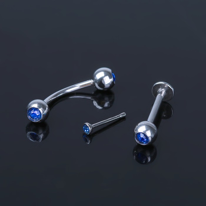 Пирсинг набор "Эксперимент" в бровь, нос, лабрет, цвет МИКС