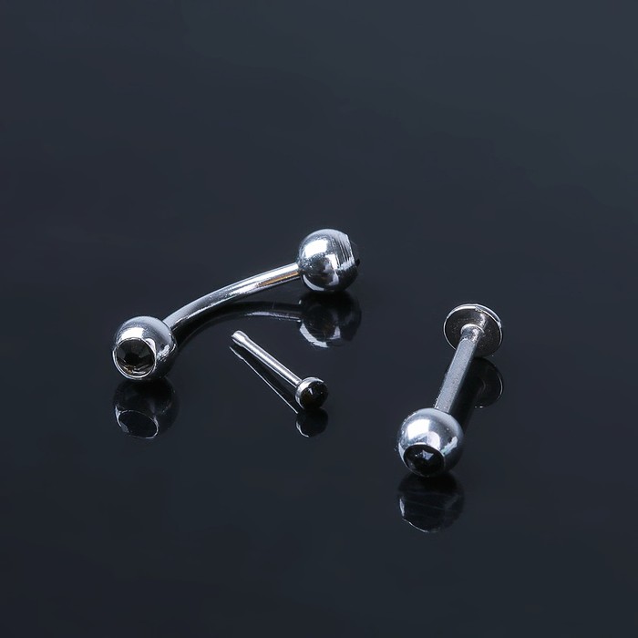 Пирсинг набор "Эксперимент" в бровь, нос, лабрет, цвет МИКС