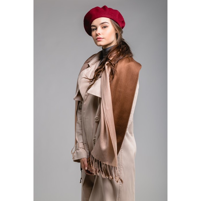 Палантин, размер 70х170 см, цвет кофейный/шоколадный