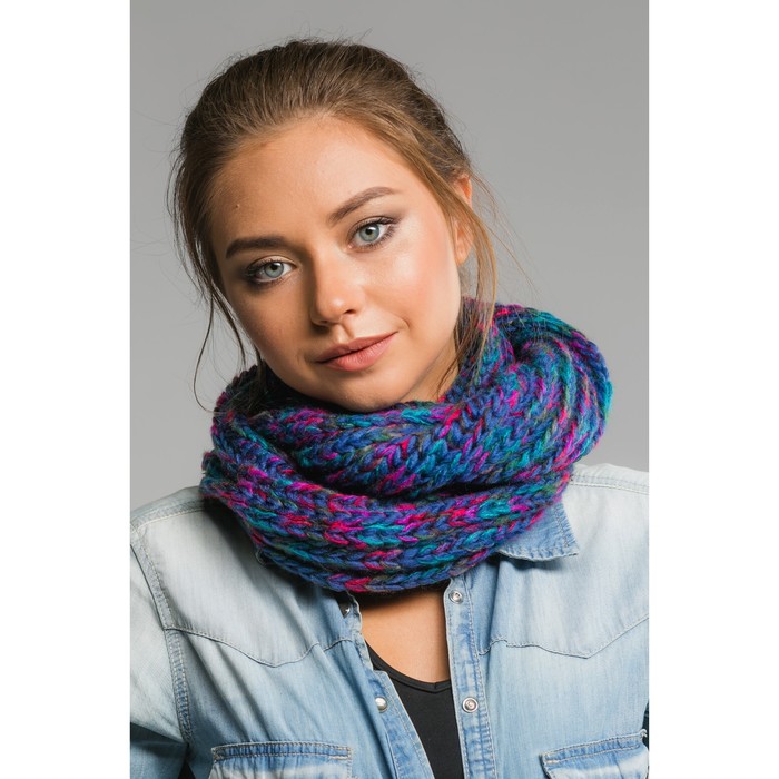 Шарф хомут "Престиж", размер 20х110 см, цвет морская волна