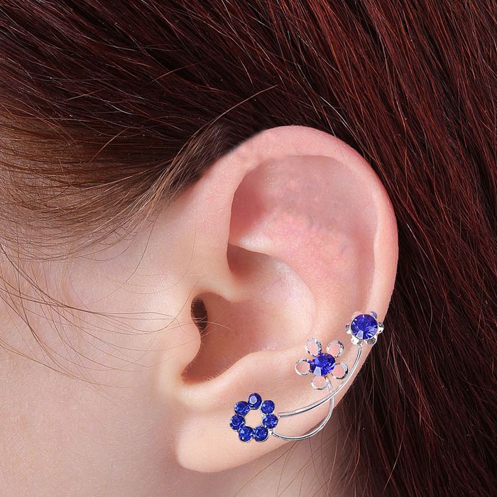 Пусеты в коробочке 5 пар "Дорожка цветов", цвет МИКС в серебре