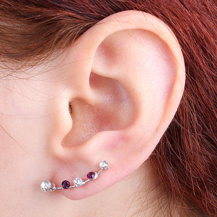 Пусеты в коробочке 6 пар "Дорожка", цвет МИКС в серебре