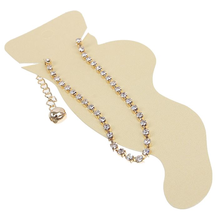 Браслет на ногу "Лёд" цвет белый в золоте