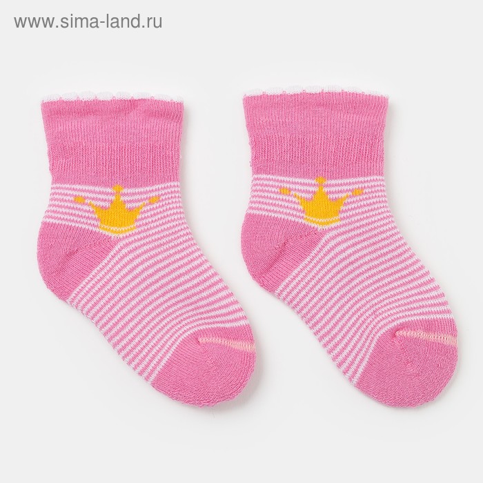 фото Носки детские махровые, цвет розовый, размер 11-12 носкофф