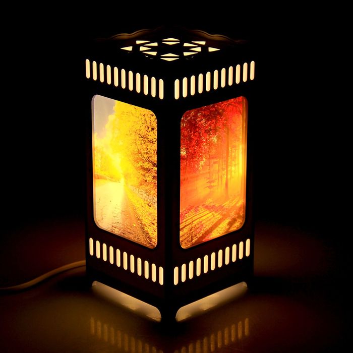 Светильник пластик лампа LED 220V "Осенний лес" 25х12х12 см