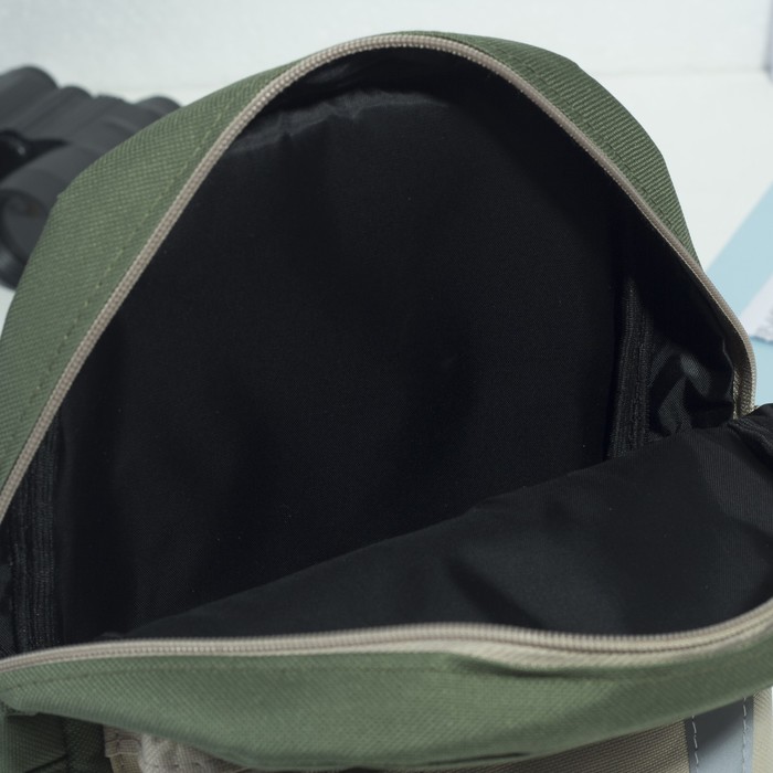 Рюкзак детский на молнии, 1 отдел, 1 наружный карман, зелёный/коричневый/бежевый