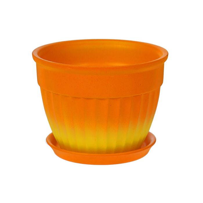 Кашпо "Ромашка" оранжевое, градиент, 0,5 л