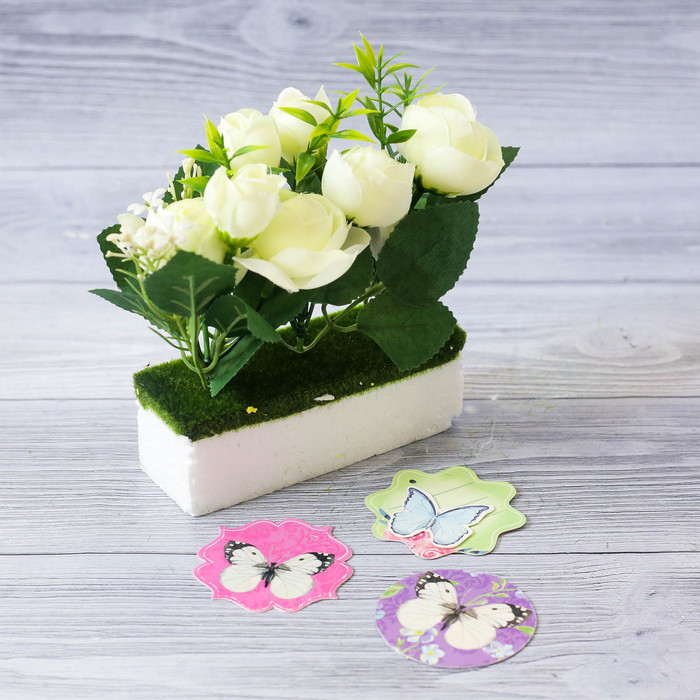 Цветы в картонном кашпо «Любимой доченьке», 12,5 х 20 см