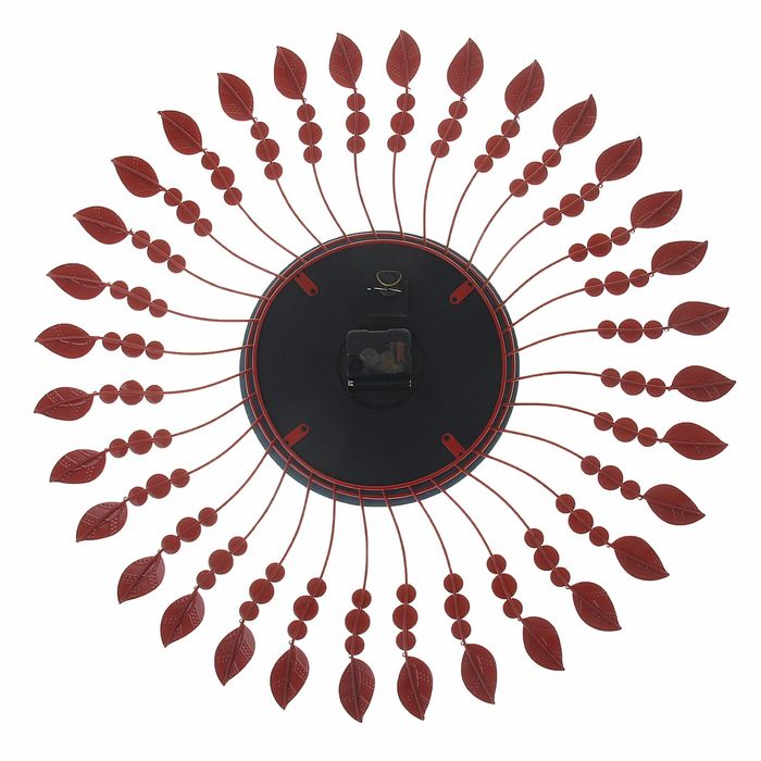 Часы настенные интерьерные "Серия Ажур. Красные лепестки", белый циферблат