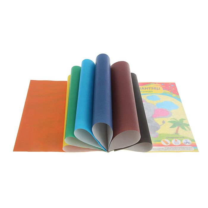 Бумага цветная А4, 8 листов, 8 цветов "Слоник", односторонняя