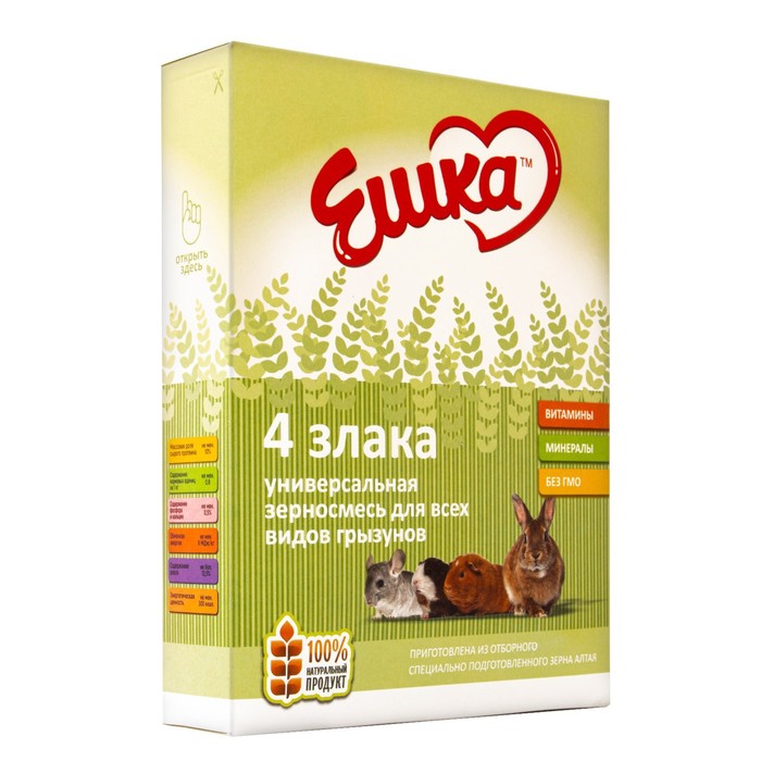 Корм «Ешка» для всех видов грызунов, 4 злака, 400 г