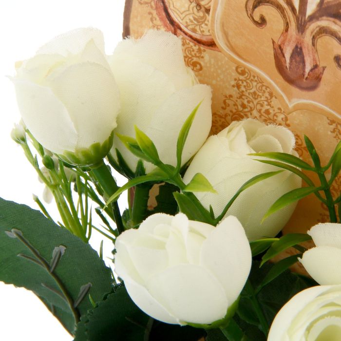 Цветы в картонном кашпо «Тепла и уюта», 12,5 х 20 см