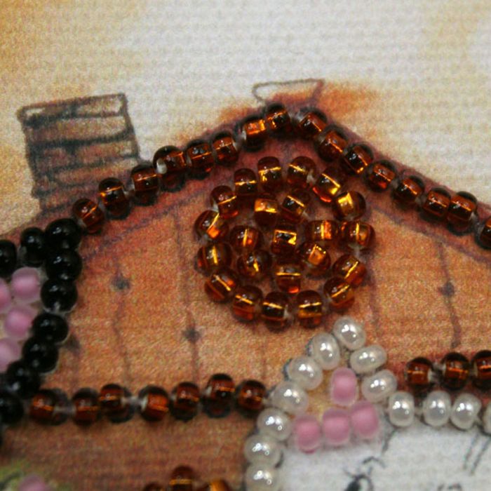 Набор для вышивки бисером "Магнит. Коты на крыше"