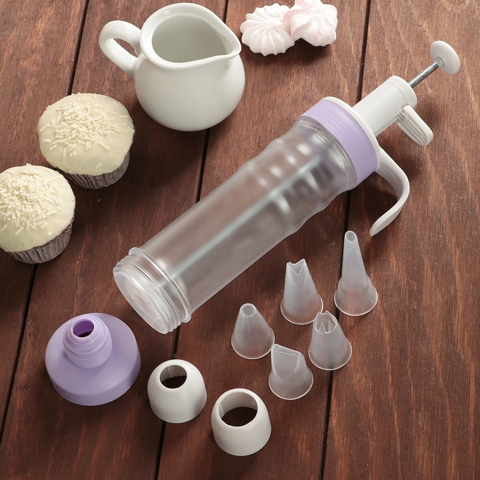 Шприц кондитерский 250 мл Decorator, 5 насадок (под диаметр насадок 2,5 см)