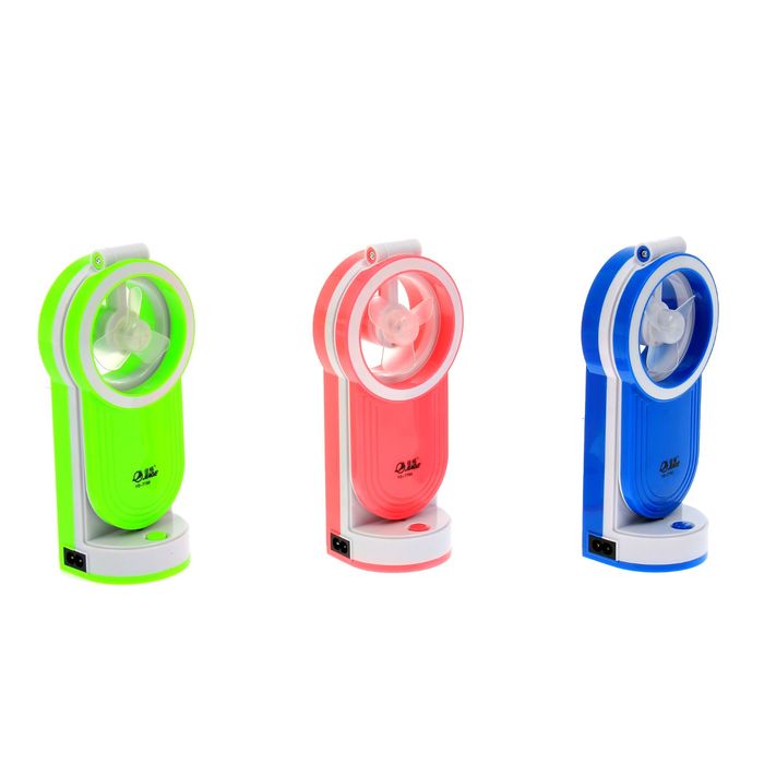 Лампа наст.LED-лампа(18 диодов) с вентилят. (2 режима) "Фан"МИКС держит заряд, шнур в компл.