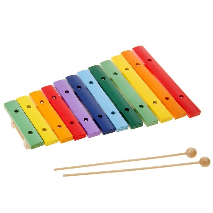 Игрушка музыкальная "Ксилофон", 12 тонов, 2 палочки, в пакете