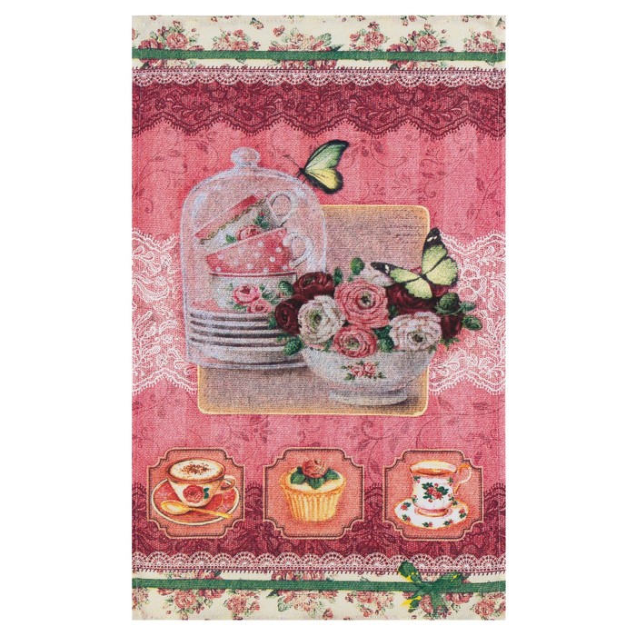 Полотенце кухонное Доляна "Шанталь", размер 35х62±2 см, хлопок, рогожка, 162 г/м2